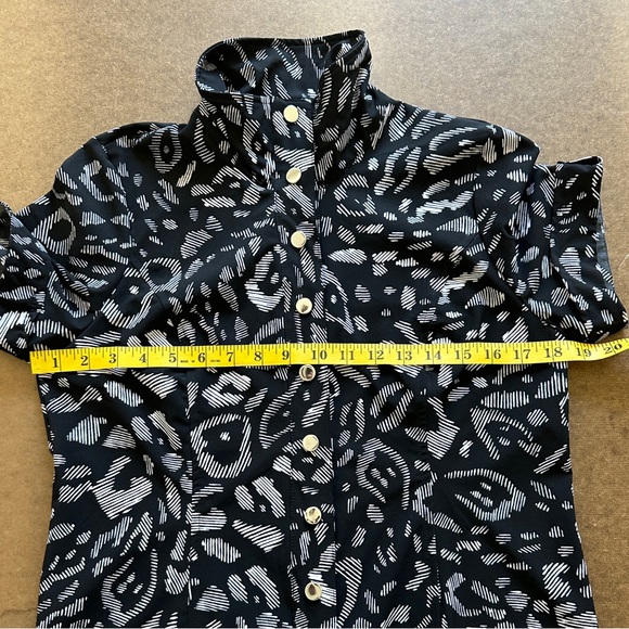 Chicos Sheath Dress pockets black white psychedelic animal print size .5 or sz 6 - Picture 6 of 11